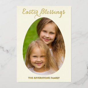 Easter Blessings Photo Elegant Simple Cream