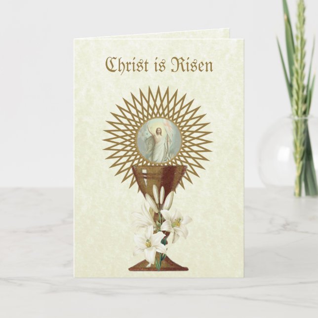 Easter Blessings Prayer Resurrection  Jesus Holiday Card (Front)