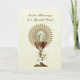 Easter Blessings Prayer Resurrection Priest Jesus Holiday Card