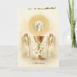 Easter Blessings Priest Chalice Resurrection Holiday Card