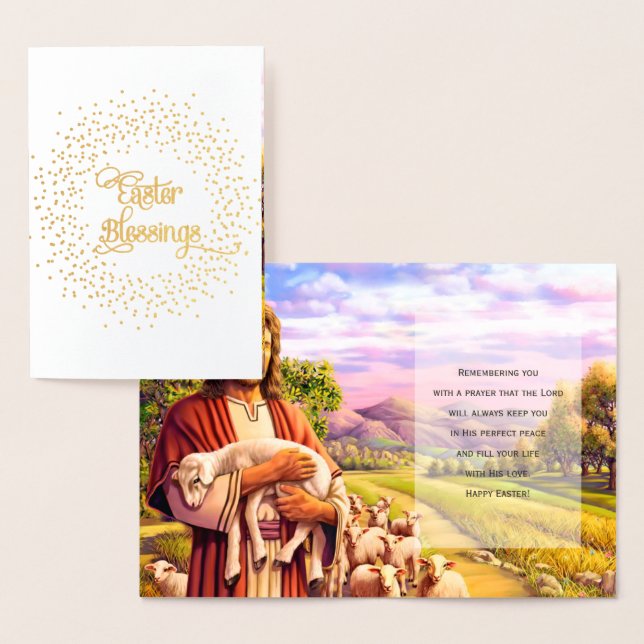 Easter Blessings. Real Foil Luxury Easter Cards (Display)