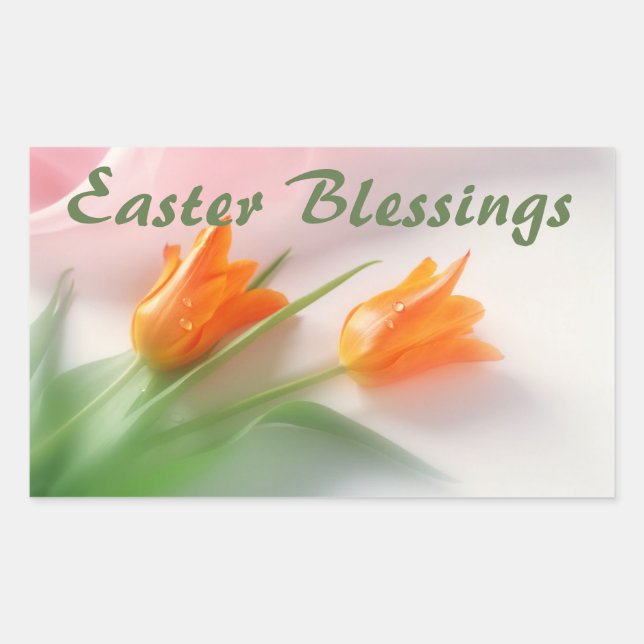 Easter Blessings  Rectangular Sticker (Front)