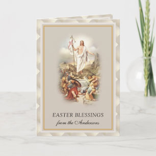 Easter Blessings Resurrection Jesus Prayer Holiday Card