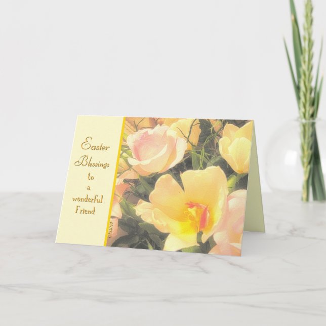 easter blessings to a wonderful friend holiday card (Front)