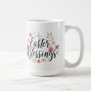 Easter Blessings Typography Mug – Elegant Spring