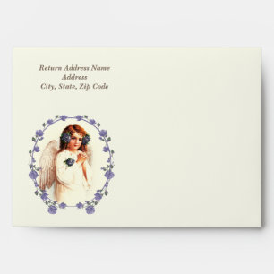 Easter Blessings. Vintage Praying Angel  Envelope