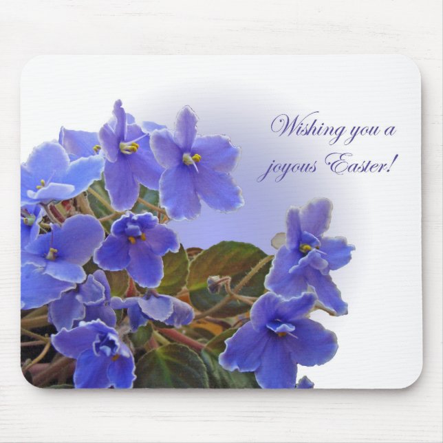 Easter Blue African Violets Mouse Pad (Front)
