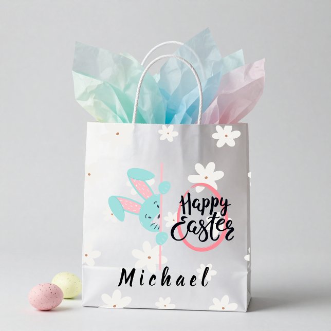 Easter Blue Bunny Personalized Gift Bag (Creator Uploaded)