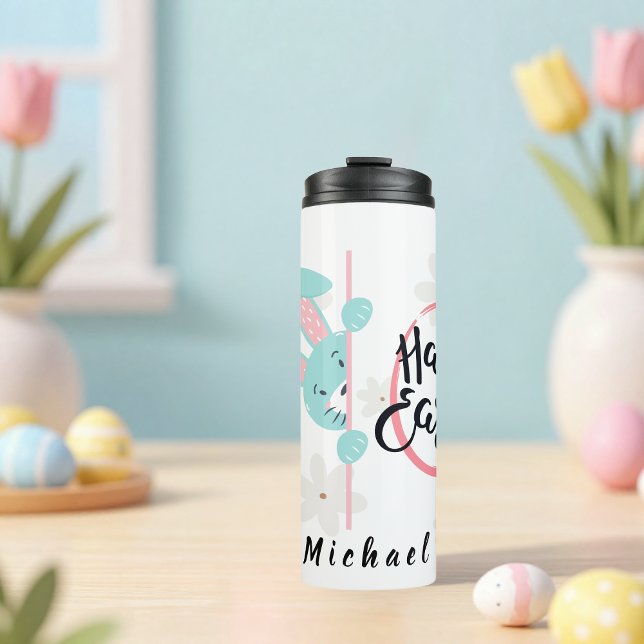 Easter Blue Bunny Personalized Thermal Tumbler (Creator Uploaded)