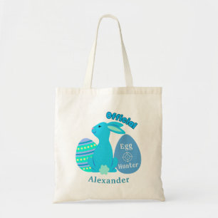 Easter Blue Egg Hunter Bunny Tote Bag