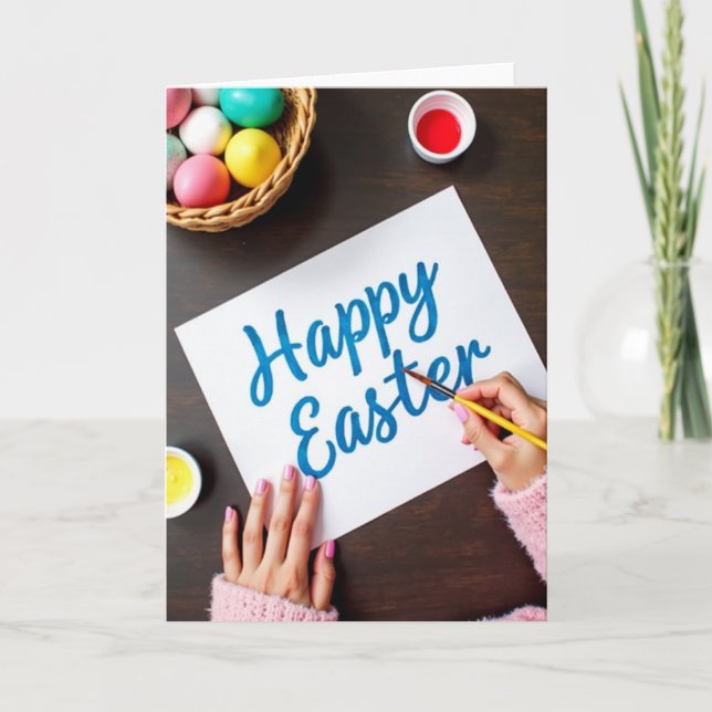 Easter Blue Lettering Card (Front)