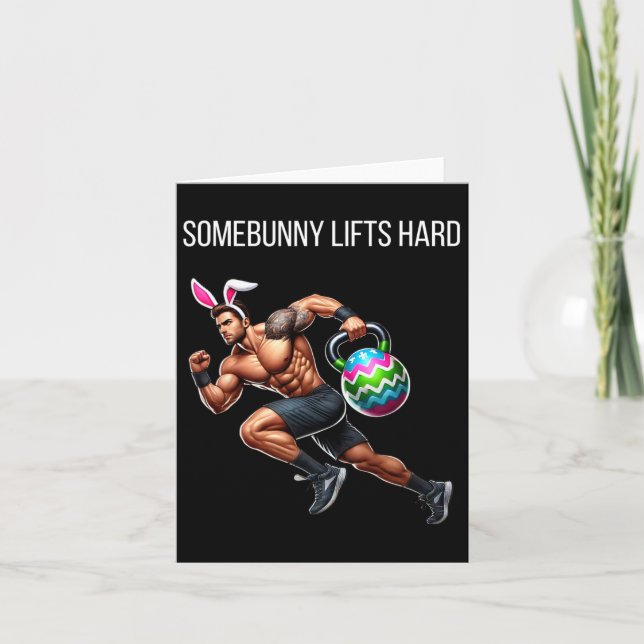 Easter Bodybuilding Easter Bunny Athletes  Card (Front)