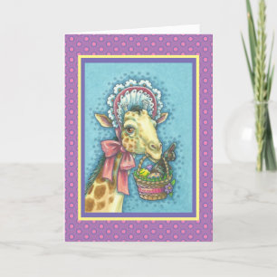 EASTER BONNET GIRAFFE, HOLIDAY GREETING CARD verse