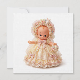 Easter Bonnet Kewpie Linen Card