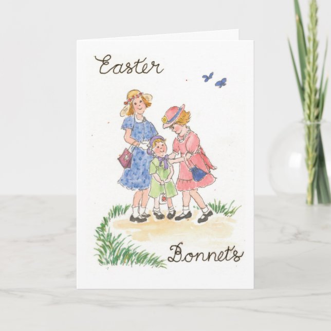 Easter Bonnets Greeting Card (Front)