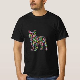 Easter Boston Terrier Dog Easter Spring Flowers T-Shirt