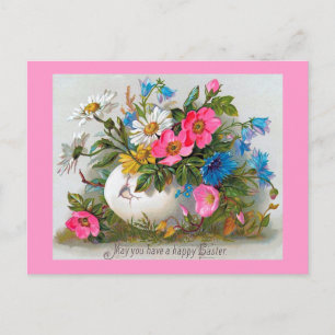 Easter Bouquet Vintage Flowers Holiday Postcard