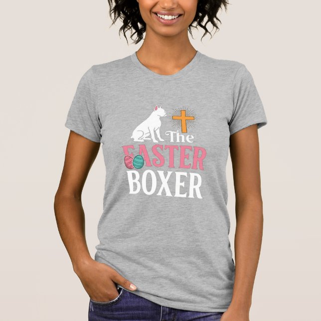 Easter Boxer Dog Vintage Engraving Shirt (Front)