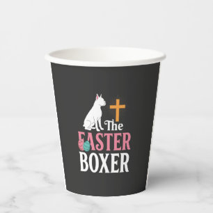 Easter Boxer Dog Vintage Engraving Shirt Paper Cups