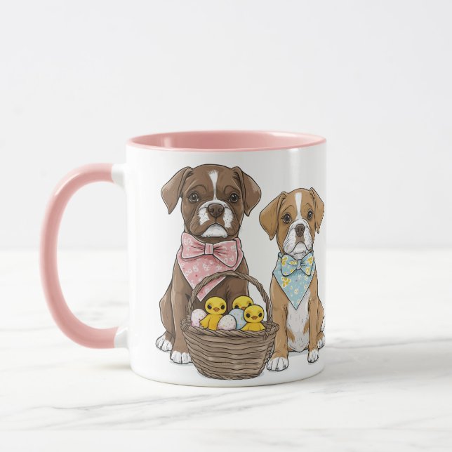 Easter Boxer Dogs Mug (Left)