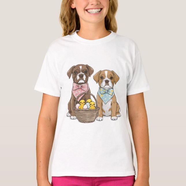 Easter Boxer Dogs T-Shirt (Front)