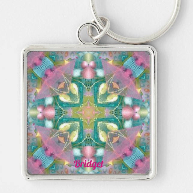EASTER BRIDGET ~ Religious Cross ~ Personalized Key Ring (Front)