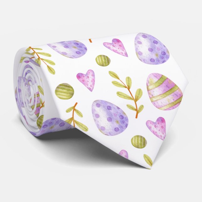 Easter Bright  Polka Dots Tie (Rolled)