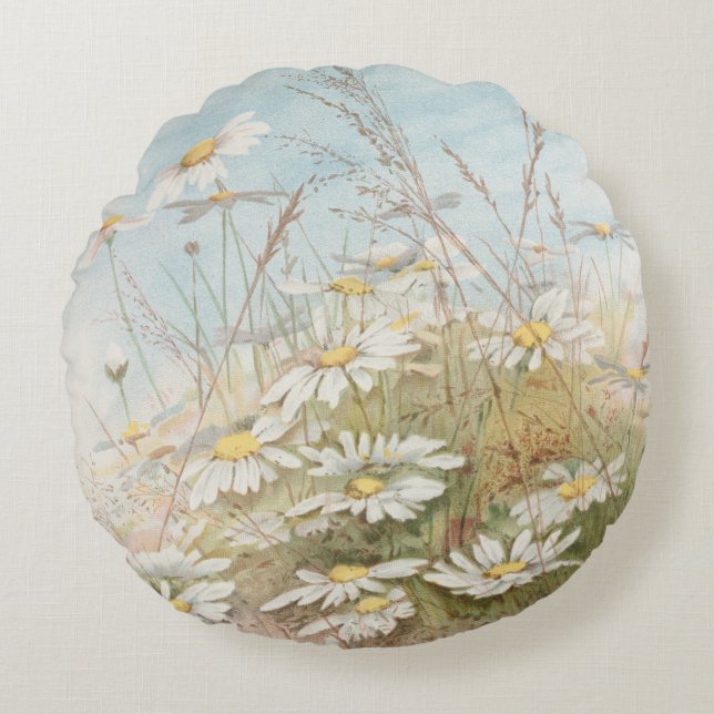 "Easter Brings the Budding Spring"  Round Cushion (Front)