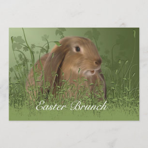 Easter Brown Rabbit Brunch Invitation