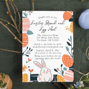 Easter Brunch and egg hunt Bunny invitation