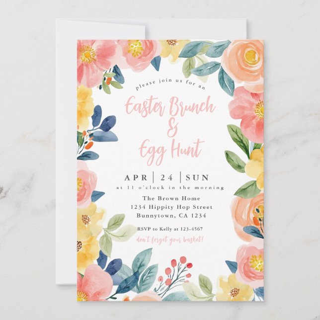 Easter Brunch and Egg Hunt  Invitation (Front)
