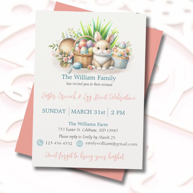 Easter Brunch and Egg Hunt Pastel Colours Invitation (Get this modern, colorful Easter invitation now, perfect for your joyful spring celebration.)