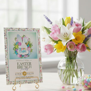 Easter Brunch – Bunny Floral Wreath Party Announcement