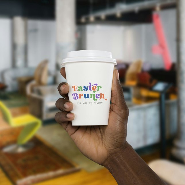 Easter Brunch Colourful Retro Typography Paper Cups (Creator Uploaded)
