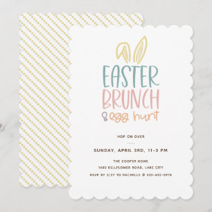 Easter Brunch Egg Hunt Bunny Ears Invitation