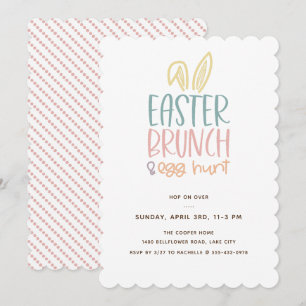 Easter Brunch Egg Hunt Bunny Ears Invitation