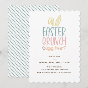 Easter Brunch Egg Hunt Bunny Ears Invitation