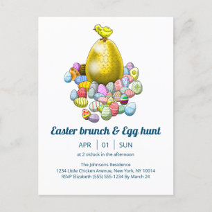 Easter brunch & Egg Hunt Invitation Postcard