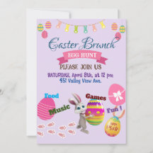 Easter Brunch & Egg Hunt invite Card