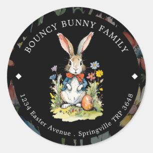 Easter Brunch & Egg Hunt   Wildflower Bunny Classi Classic Round Sticker