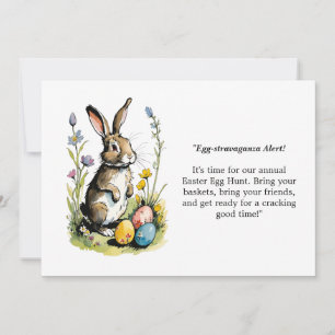 Easter Brunch & Egg Hunt Wildflower Bunny Invitation