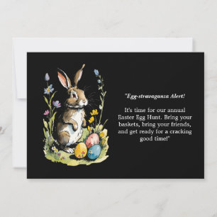 Easter Brunch & Egg Hunt   Wildflower Bunny Invitation