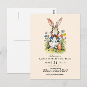 Easter Brunch & Egg Hunt   Wildflower Bunny Postcard