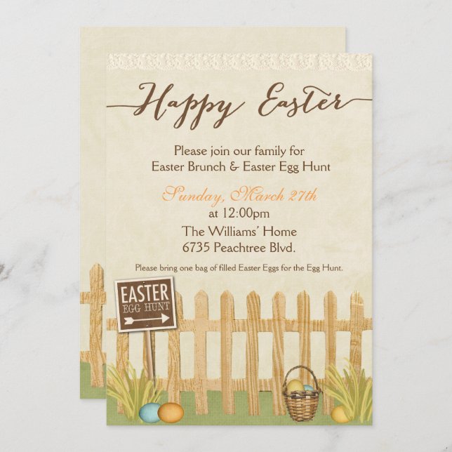 Easter Brunch Invitation (Front/Back)