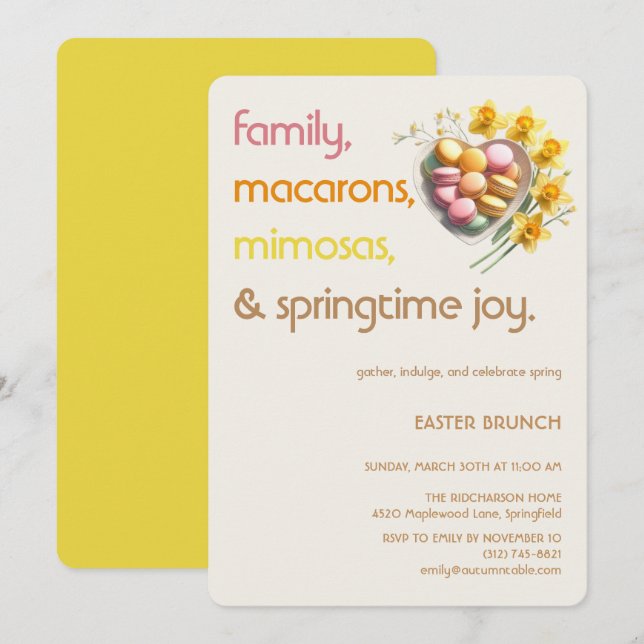 Easter Brunch Invitation Floral Spring Party  (Front/Back)