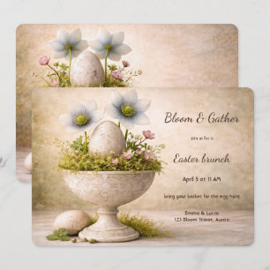 Easter Brunch Invitation Minimal Floral Spring