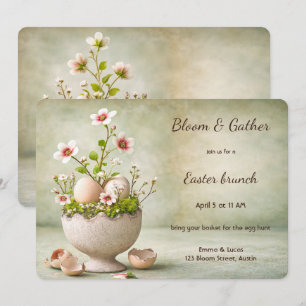 Easter Brunch Invitation Minimal Floral Spring