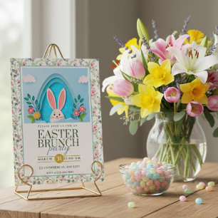 Easter Brunch Party Holiday - 3D Style Postcard