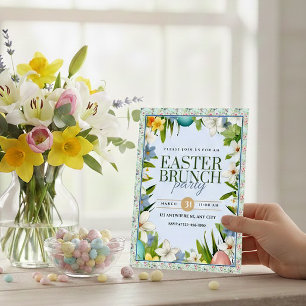 Easter Brunch Party watercolor Floral Announcement