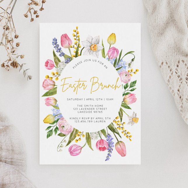 Easter Brunch Spring Floral Invitation (Creator Uploaded)